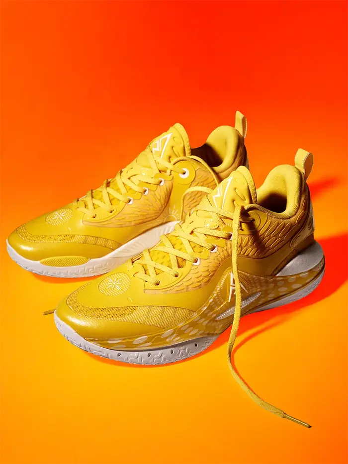 RIGORER AR2 'Sunrise' Austin Reaves Chaussures de basketball professionnelles pour hommes - Mousse Showtime sur toute la paume, dégradé Sunrise, anti-roulis