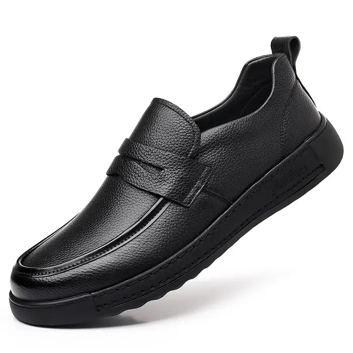 Mocassins en cuir véritable pour hommes, chaussures à enfiler pour hommes, chaussures de conduite ul