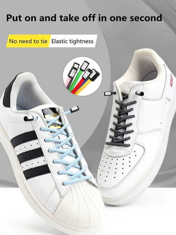 Joli verrouillage lacets sans attaches lacets élastiques baskets enfants adultes lacets de chaussure