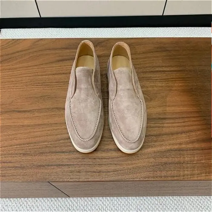 Mocassins hauts en daim et peau de mouton pour hommes