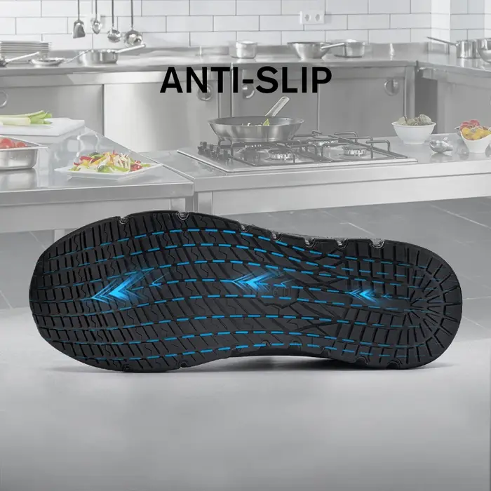 LARNMERN chaussures de Chef pour hommes résistant cuisine cuisinier imperméable antidérapant chaussu