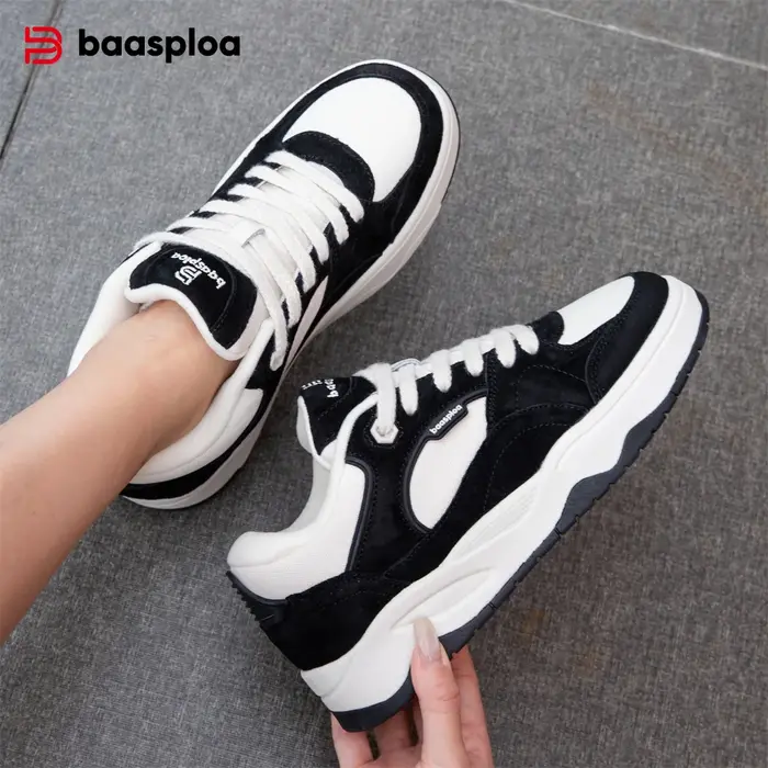Baasploa femmes chaussures de marche nouveau confort en cuir espadrilles décontractées femme nouvelle mode