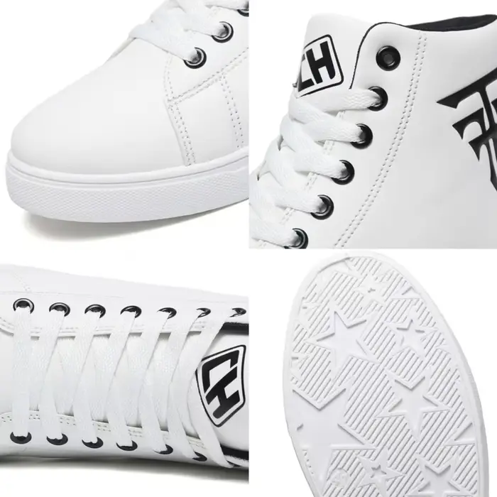 Baskets blanches haut hommes chaussures vulcanisées chaussures de loisir à la mode chaussure de course en plein air antidérapant à lacets hommes chaussures Tenis Hombres