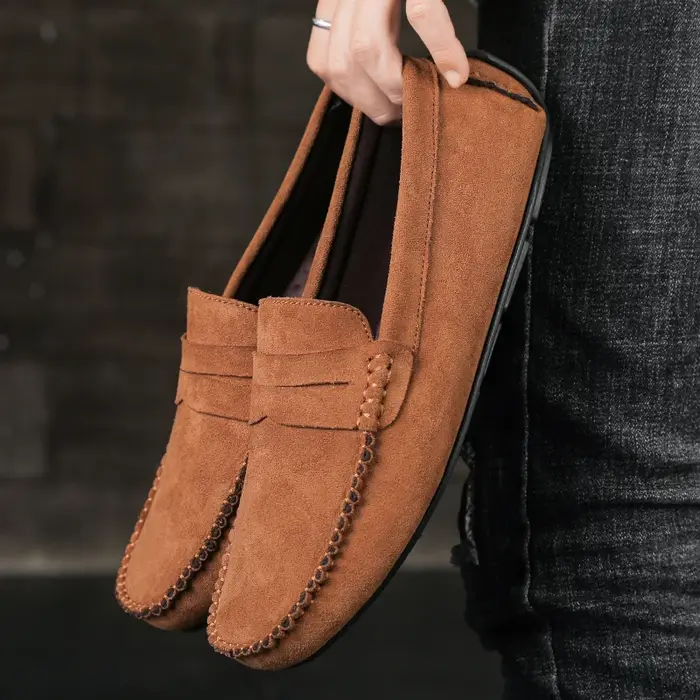 Mode daim hommes chaussures décontractées respirant en cuir