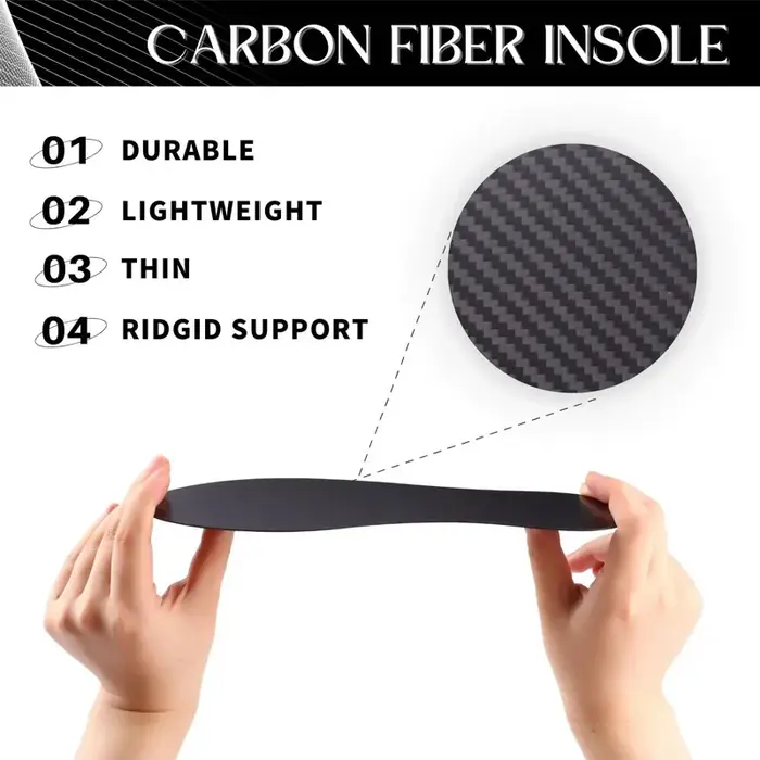 1 paire de semelles intérieures en Fiber de carbone de 1.2mm et semelle intérieure absorbant les chocs, fractures des pieds, Hallux Rigidus et Limitus, insert de chaussure rigide