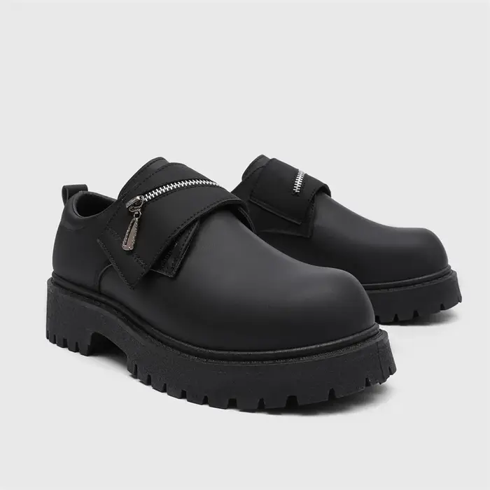 Bottes décontractées pour hommes à semelle épaisse et rehaussement discret