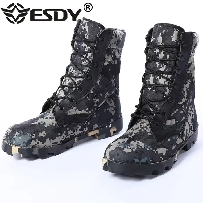 Bottines de Camouflage en cuir véritable pour hommes