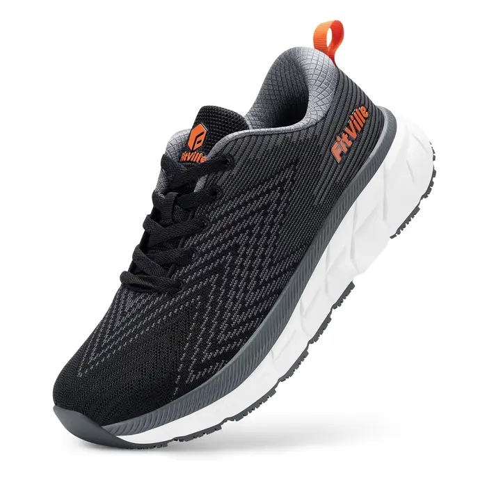 FitVille chaussures pour hommes boîte à bout large rembourré largeur extra large chaussure de course