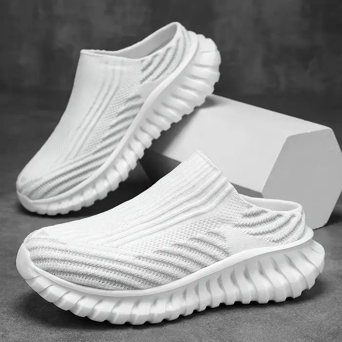 Moipheng – chaussures d'été en maille pour femmes, demi-chaussures blanches décontractées à enfiler,