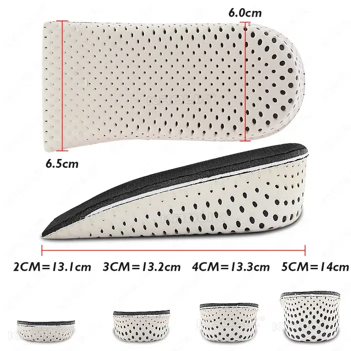 Semelles intérieures demi-chaussures pour augmenter la hauteur